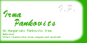 irma pankovits business card